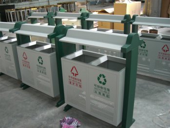 鋼制分類(lèi)垃圾桶組裝